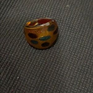 Ceramic style gold colored ring